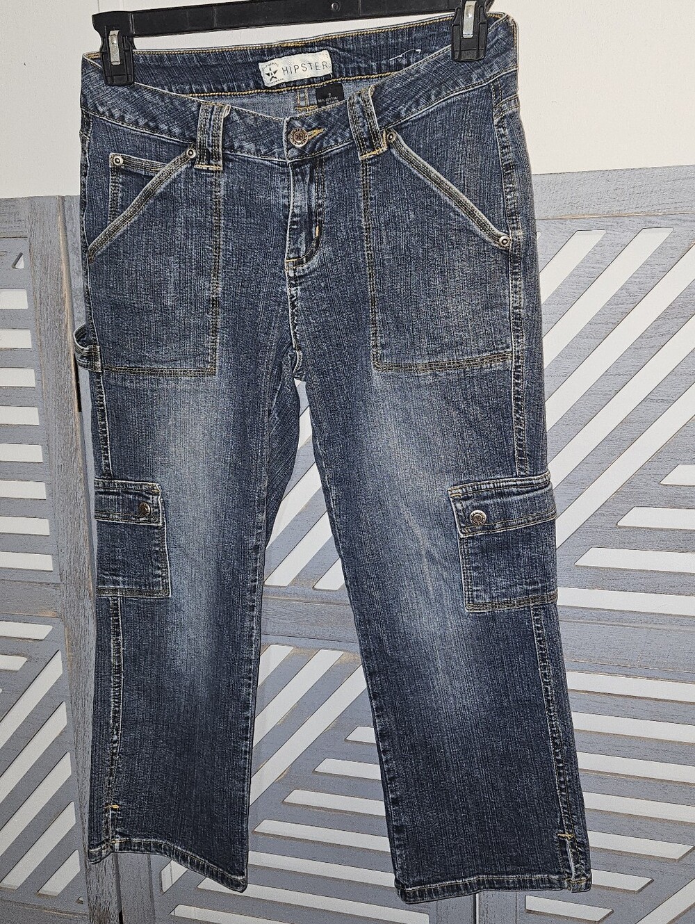 ❤️ 90S VINTAGE ARIZONA JEANS HIPSTER BUTTON FLY Snap Cargo Crop